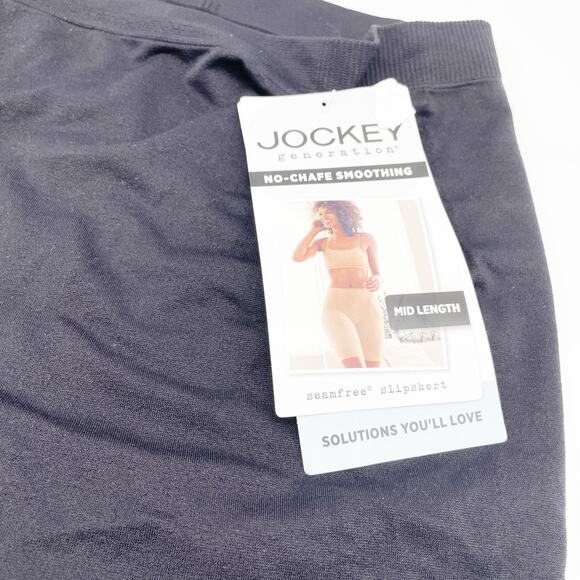 Jockey Generation‎ No-Chafe Smoothing Mid Length Seamfree Slipshort Black L - Picture 2 of 4